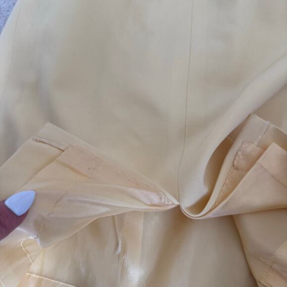 Karl Lagerfeld Made in Italy Butter Yellow Wool Pencil Skirt VTG Designer Sz 40 - Picture 7 of 11